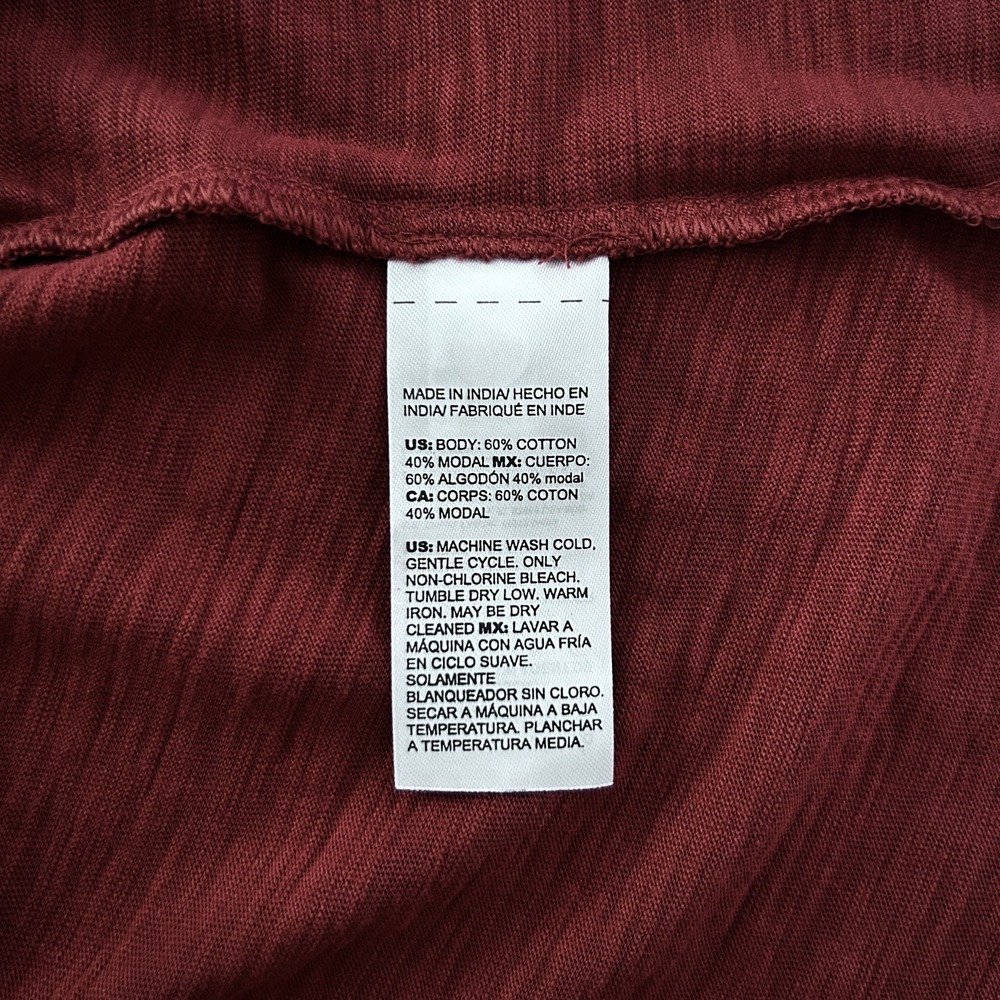 Chico's Women XL Paprika Brown 3/4 Puff Sleeve Cotton Slub Romantic Tee Top NWT - Picture 10 of 11